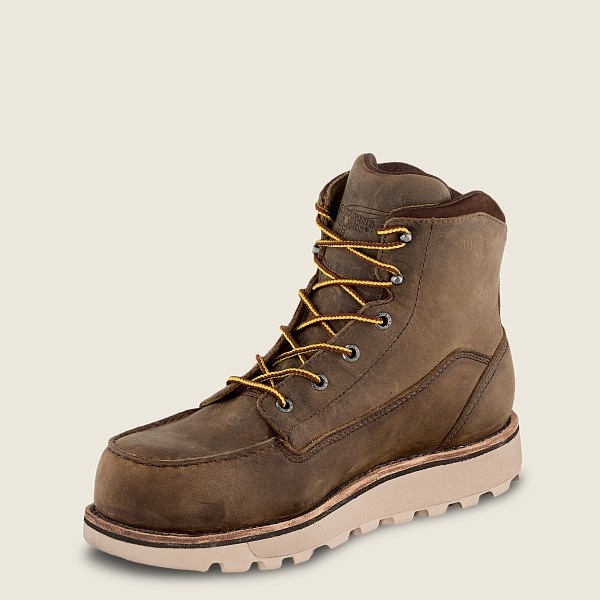 Red Wing Safety Boots Mens Khaki - Traction Tred Lite - 6-inch Waterproof Toe - 6930182-VT